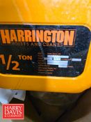 Harrington .5 Ton Electric Chain Hoist, S/N: 246950 with Handheld Control Box