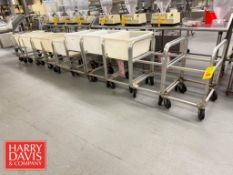 S/S Carts with (8) Poly Bins: (5) 26” x 15