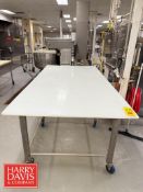 Portable Poly Top Table with S/S Base: 8' × 4’