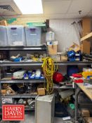 Storage Rack with Contents, Including: Assorted Power Cords, O-Rings, Asco Solenoid Valves, Clamps,