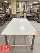 Portable Poly Top Table with S/S Base: 8' × 4’