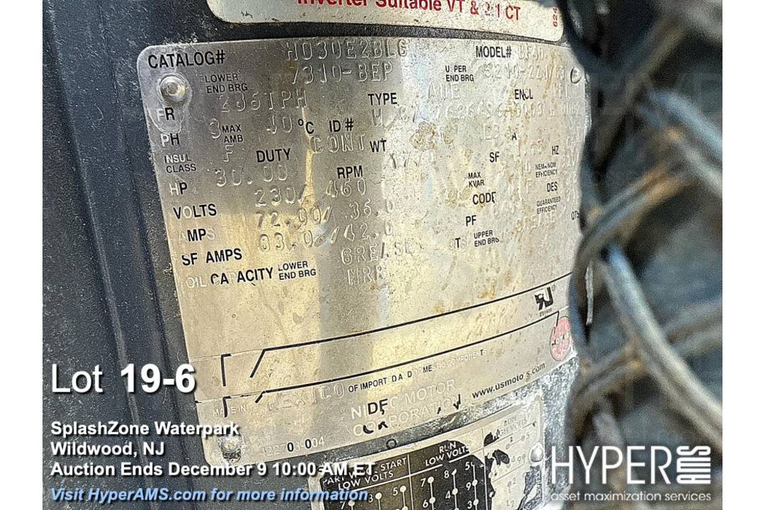 Nidec 25HP Electric Motor 284TP, 230/460V, 1775 RPM, 3-Phase, Model BF40, with pump - Image 6 of 7
