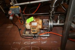 Tri-Clover 5 hp Centrifugal Pump, M/N C216MD18T-S, S/N R1518, with Reliance 3515 RPM Motor, 230/460