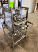 Pak Line Dual Station Tamper Evident Station, M/N PAO-2, S/N SL810016, 220 Volts, Mounted on S/S Fra