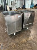 (2) STAINLESS STEEL PORTABLE TOTES