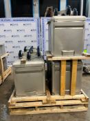 5 (NEW) STAINLESS STEEL PORTABLE TOTES