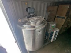 Custom Aprox. 1000LT S/S Hopper Tank with Lobe Pump with Wheels (Loading Fee $200) (Located