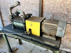 Used 10 hp liquid ring vacuum pump. 3 phase 60 cycle 208 230/460 volt 1750 rpm. (Item #11218-019) (
