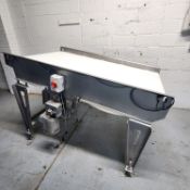 Sanitary conveyor Belt dimensions: 42 inc by 58 inch by 34 inch height by 46 inch, adjustable height