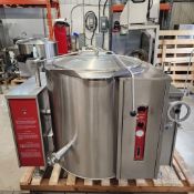 Crown Tilt Kettle Model KLT - 60G, Serial Number 120911S5016-52, all in heavy 304 stainless steel