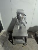 Blakeslee Dough Mixer, Model U20-DT, S/N 2-15161-B, 1/2 hp, 120 V, Single Phase on Rolling Cart (