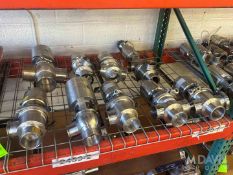 (9) ASSORTED 3” S/S CLAMP TYPE AIR VALVES