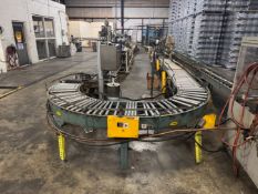 90 DEGREE TURN ROLLER CONVEYOR WITH MARSH INK BAR CODER