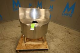 A&B Process 100 Gallon S/S Balance Tank, Model 100-BT, SN 01298301-1, with Hinged Lid & Sprayball, (