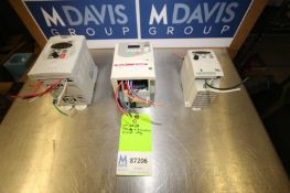 Lot of (3) VFDs Including Toshiba 1 hp Type VFS9-2007PM-WN (1), (2) Automation Direct 0.5 hp Model G