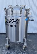 Walker 50 Gallon Jacketed Pressure Tank. 316L Stainless Steel. Top lid (2) 5” diameter outlet (3) 2”