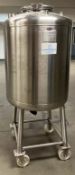 Sharpsville Aprox. 100 Gal. Stainless Processing Tank, 316L S/S on Casters (NOTE: Buyer is
