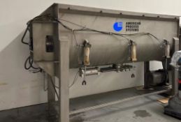 Aprox. 80 cu.ft. Double Ribbon Blender, Told to be American Processing Systems with Center Bottom