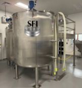 Stainless Fabrications Inc. Aprox. 1,000 Gal. Blending Tank, 100 psi Steam Jacketed, 5 hp, 230/460