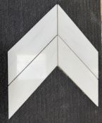 (1) Crate. 82sf 3x12 Dolomite Chevron Polished