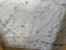 (1) Crate. 270sf 18x18x3/8 white Carrara Polished Marble Tile