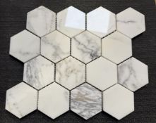 (1) Crate. 378sf 12 x 12 Calcatta 3 Hexagon Polished Mosaic
