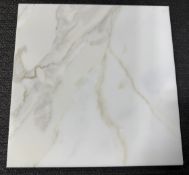 (1) Crate. 420sf 12x12 Calacatta Polished Marble Tile