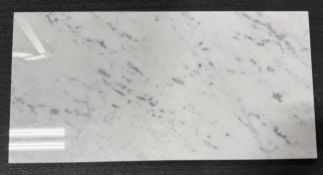 (1) Crate. 196sf 12x24x3/8 white Carrara Polished Marble Tile