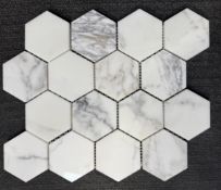 (1) Crate. 301sf Mosaic Calcatta 3 Hexagon Polished Mosaic
