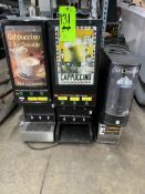 (2) CAPPUCCINO MACHINES + HOT CHOCOLATE DISPENSER