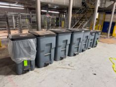 (7) BRUTE PLASTIC PORTABLE TRASH CANS