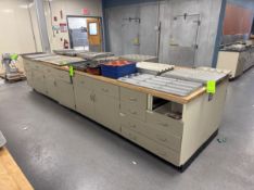 BUTCHER BLOCK ISLAND WITH DRAWERS & BOTTOM STORAGE