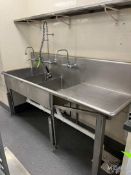 STAINLESS STEEL THREE COMPARTMENT SINK