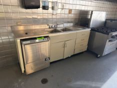 S/S DOUBLE BOWL SINK WITH BOTTOM STORAGE