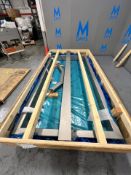 NEW BUHLER I-BEAM AND CHAIN HOIST RACK, INCLUDES CROSSBEAM. ASSEMBLY, BUHLER CRANEWAY, I-BEAM APPROX