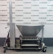 Hinds-Bock 5P-08WT Muffin Depositor on caster 39 gall Hopper Capacity, 8MFC Air requirements. With