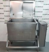 PADDLE MIXER IN STAINLESS STEELPaddle Mixer With security gard and sensors 3 inch. Bottom discharge.