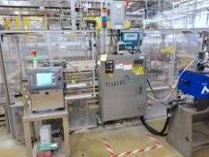 PEARSON N401 Automatic Case Sealer with Valco Melton hot melt glue tank and Nordson EPC-15 patter