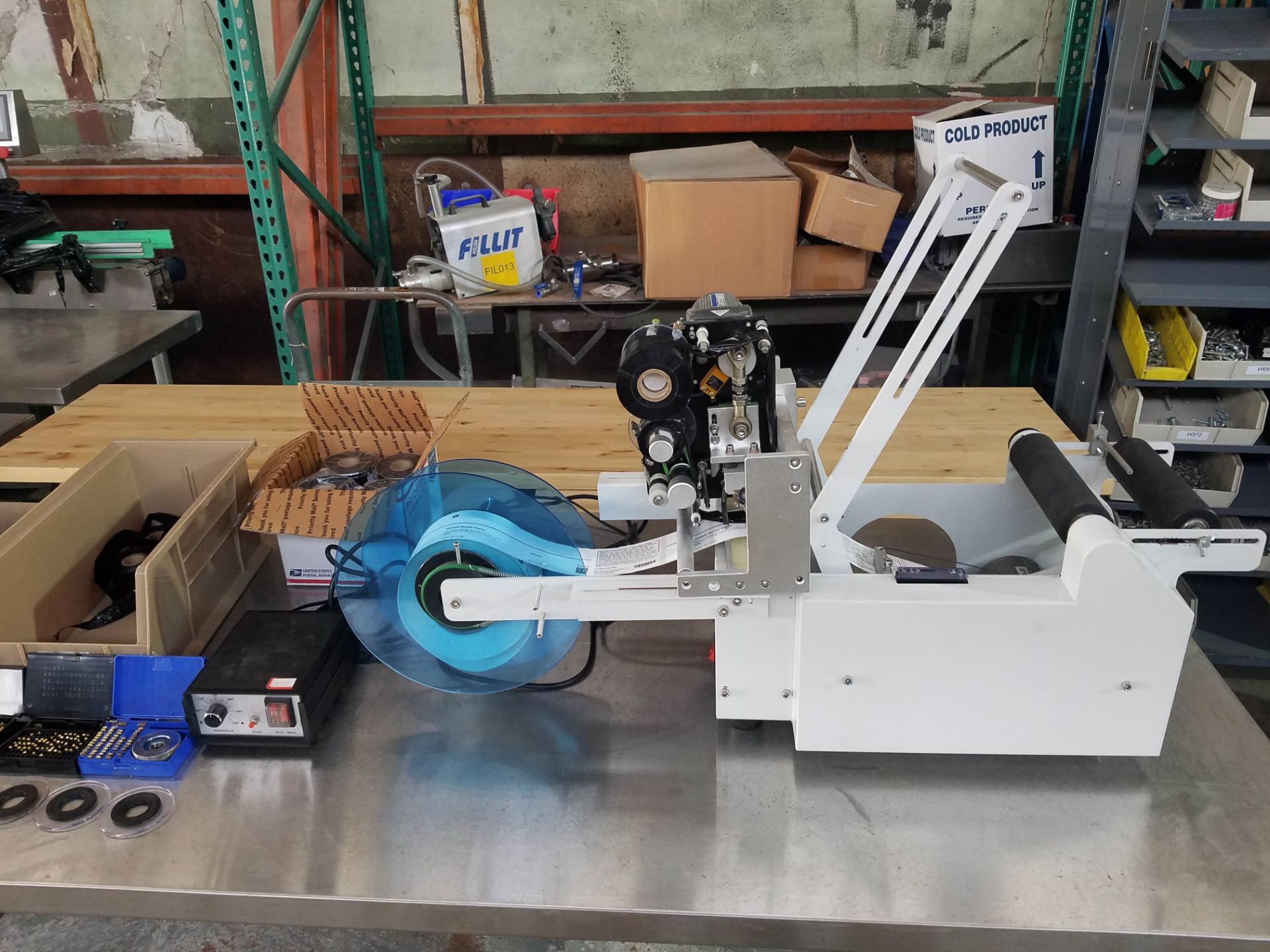 7" Manual Bottle Labeler, DH241, Thermal Coding (Loading Fee $50) (Located Fort Worth, TX)