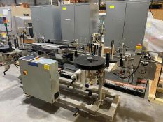 WS PACKAGING (MCC) Automatic Bottle Labeler with dual applicator heads and bottle timing screw;
