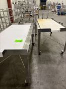(2) STAINLESS STEEL TABLES ON WHEELS