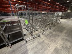 (25) PORTABLE S/S RACKS ON CASTERS
