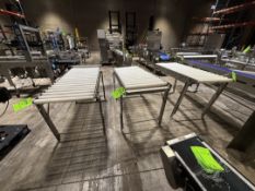 (3) SECTIONS OF ROLLER CONVEYOR, (1) APPROX. 56 IN. L X 24 IN. W, (1) APPROX. 58 IN. L X 24 IN.