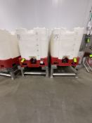 (2) 275 GALLON PLATIC TOTES WITH S/S STANDS