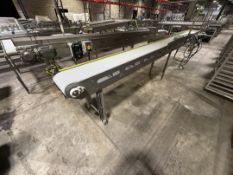 S/S SANITARY CONVEYOR WITH VARIABLE SPEED CONTROLLER, APPROX. 180 IN. L X 12 IN. W BELT