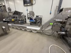CLEATED INCLINE CONVEYOR, PREVIOUSLY FEEDING INTO REYCO VALVE SYSTEM LOT 323A, APPROX. 12 IN. W