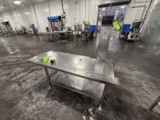 S/S TABLE WITH DIGITAL SCALE, TABLE DIMS APPROX:72 IN L X 30 IN. W