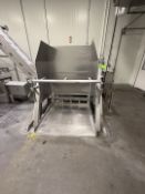 MEPACO HYDRAULIC TOTE DUMPER, MODEL DP3000, S/N 6447-1, 3,000 LB, USED TO DUMP 3,000 LBS OF CORN