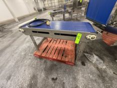 KEY WEST METAL INDUSTRIES CONVEYOR WITH VARIABLE SPEED CONTROLLER, PROJECT NO, SPPROX. 56 IN L X