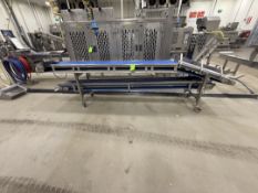 PREPARATION / TRIM TABLE (2) STACKED STRAIGHT SECTIONS OF BELT CONVEYOR, MOUNTED ON CASTERS, RULMECA